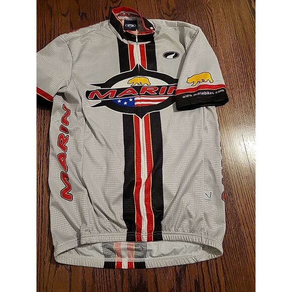 Marin Bicycling Cycling Jersey Mens Size Large Short Sleeve 3/4 Zip - Picture 5 of 8